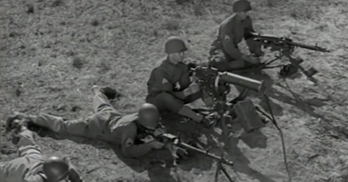 This training film showed how American machine guns outshot German machine guns