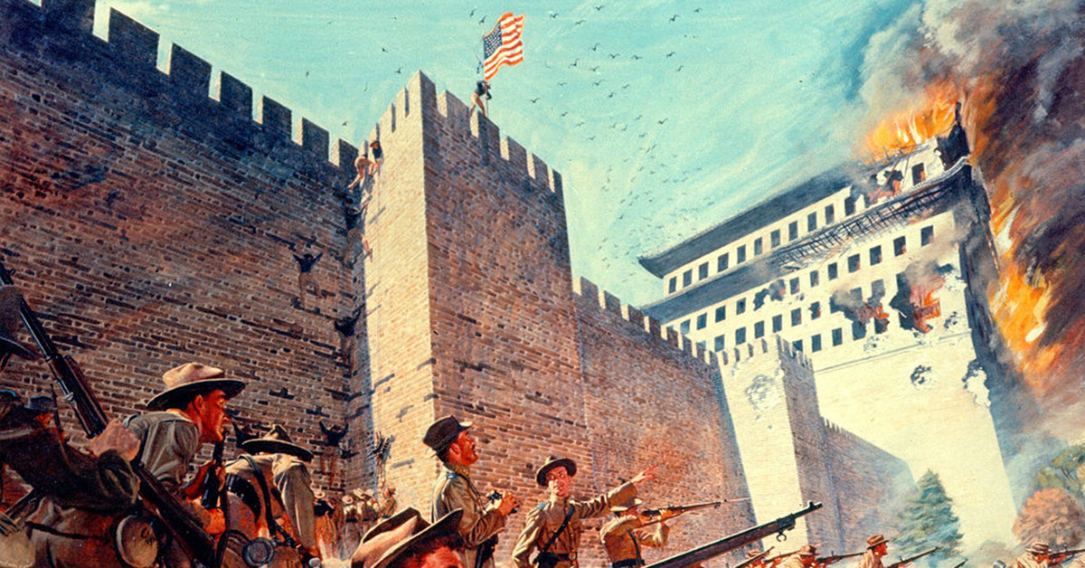 That time a bugler led the charge by scaling the walls of Peking