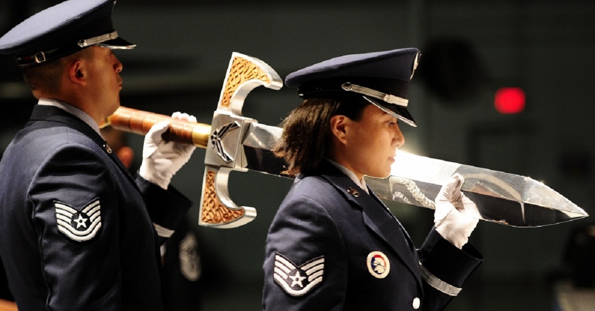 These are the Air Force swords that look like they belong in a video game