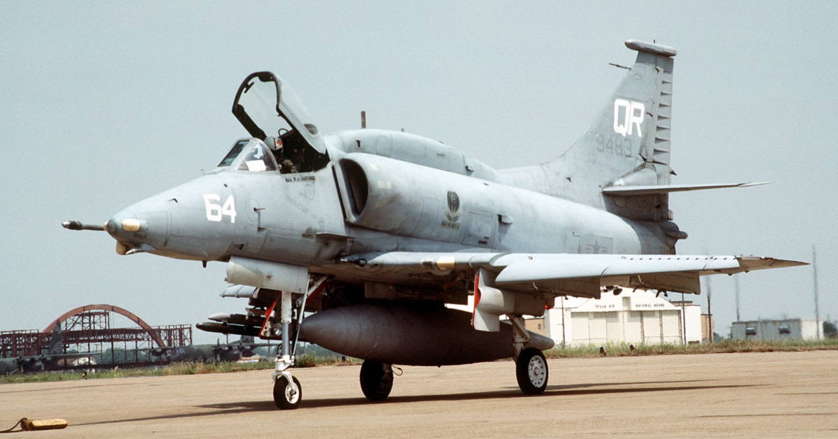 The Navy’s classic A4 Skyhawk still flies to this day