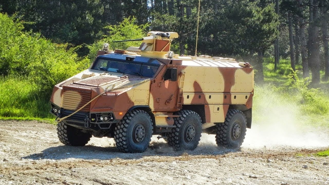 French troops ride into battle in this armored truck