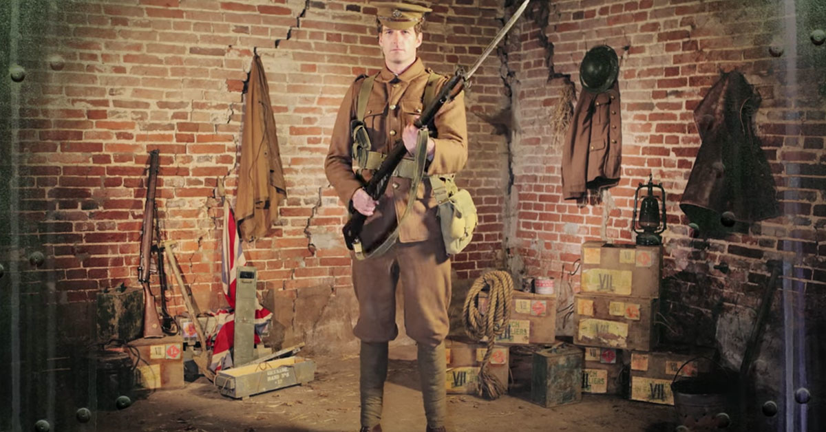 This is the gear a British soldier carried into battle in WWI