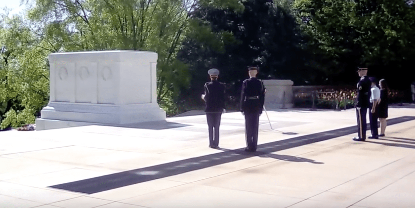 The participants of the wreath laying on the Tomb of the Unknown Soldier. 