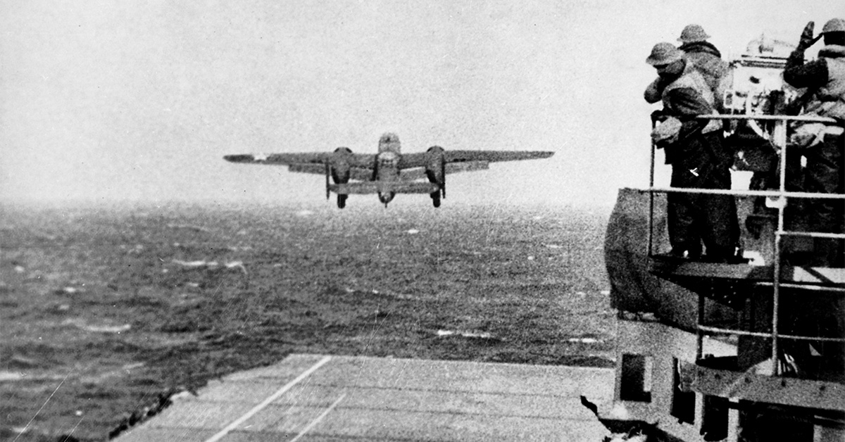 Landing planes on carriers in World War II took a lot of help