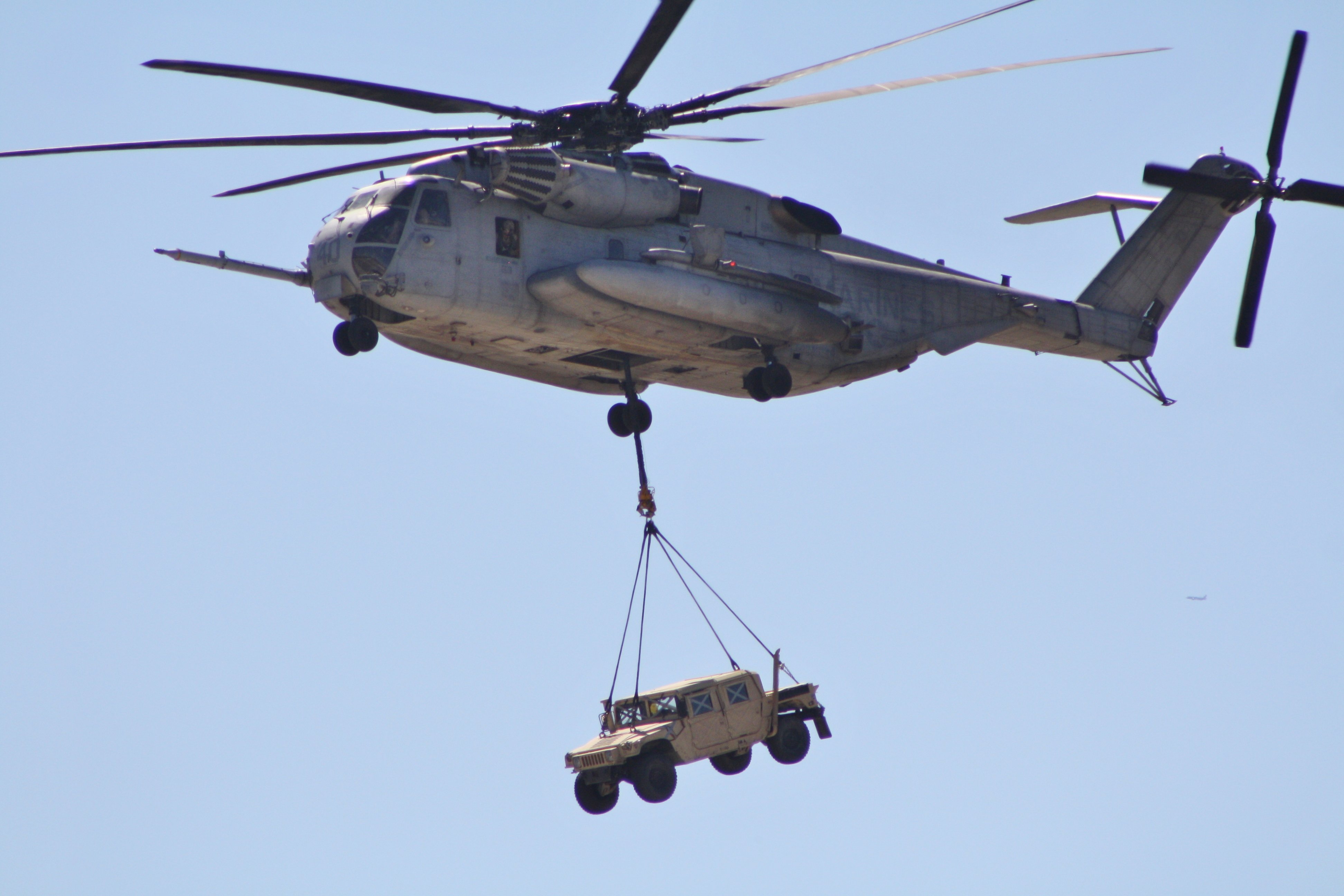 On the morning of D-Day, the first wave of the attack could very well be helicoptered by CH-53E Super Stallions.

(Photo by FOX 52)