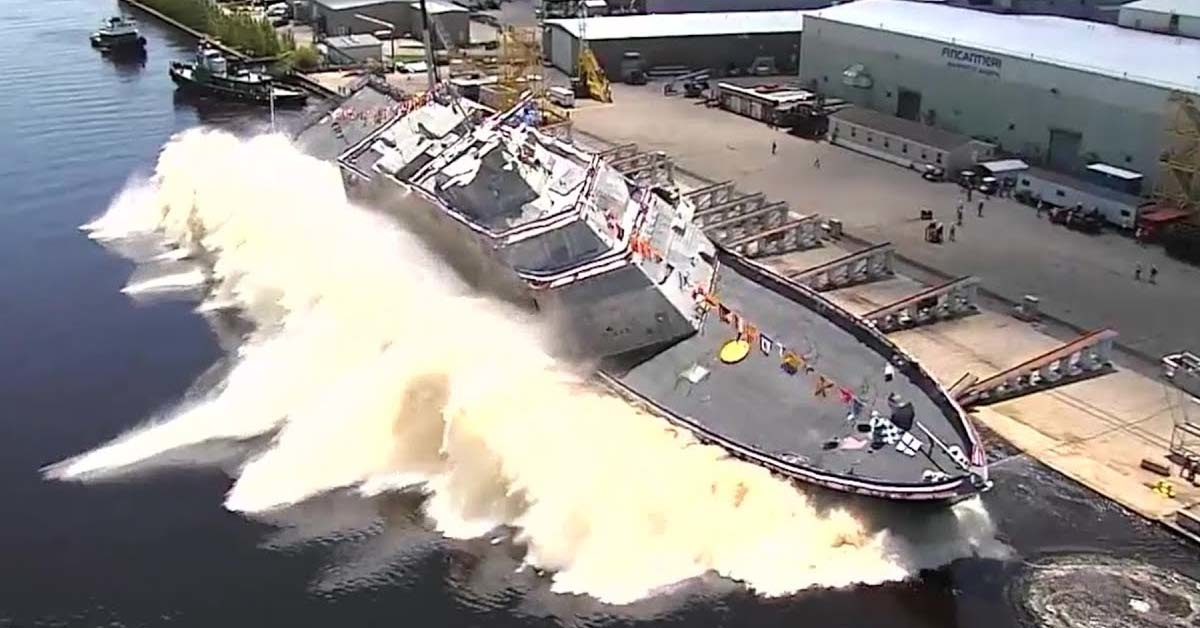 The way big ships are launched looks completely insane