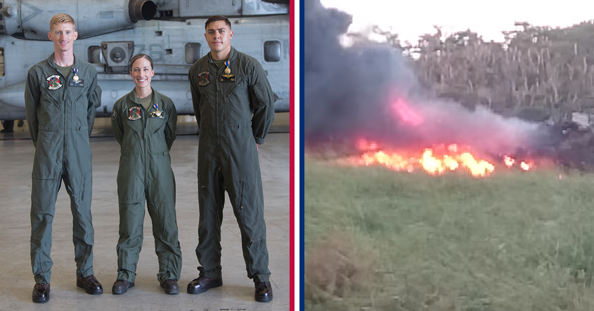 Marines honored for cool heads during aerial fire