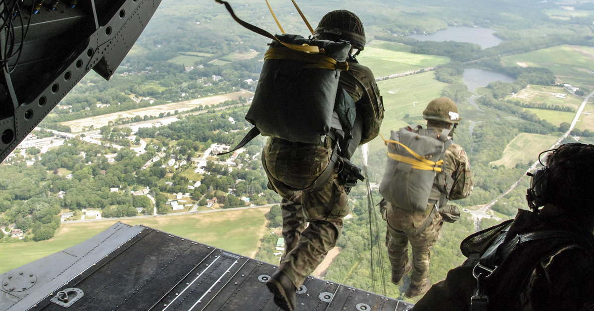 Watch Army paratroopers jump from a perfectly good Chinook