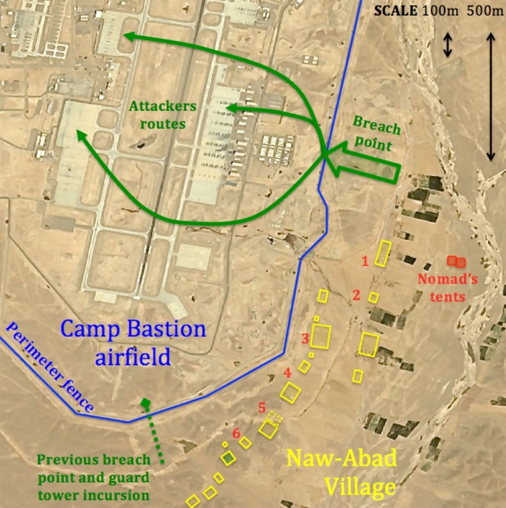 Map of the Camp Bastion assault.