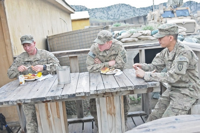 eating chow outside