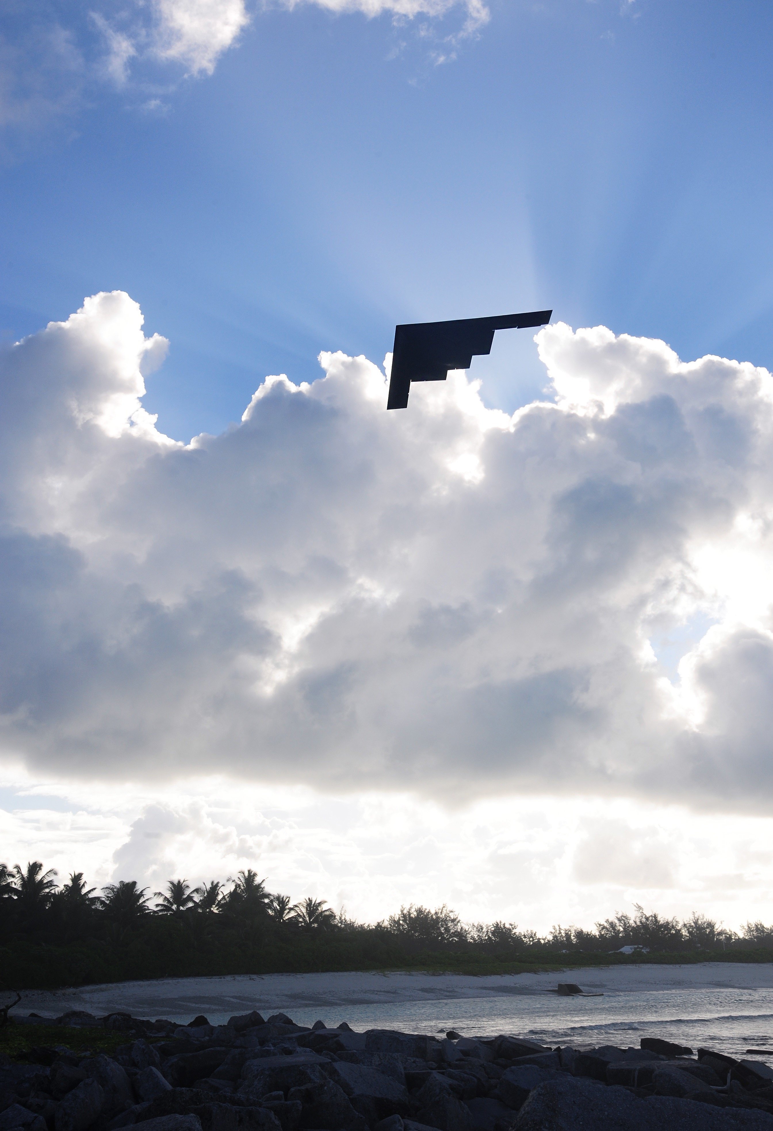 b2 stealth bomber taking off