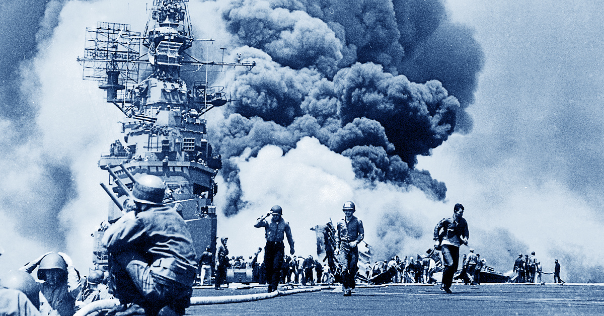 Watch sailors fight off World War II kamikaze attacks in amazing 4K