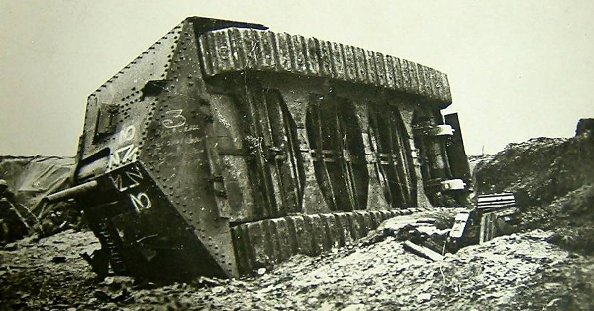 Autopsy of a German tank killed in World War I combat