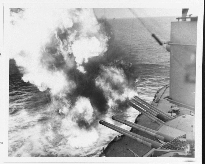 uss nevada fires its guns