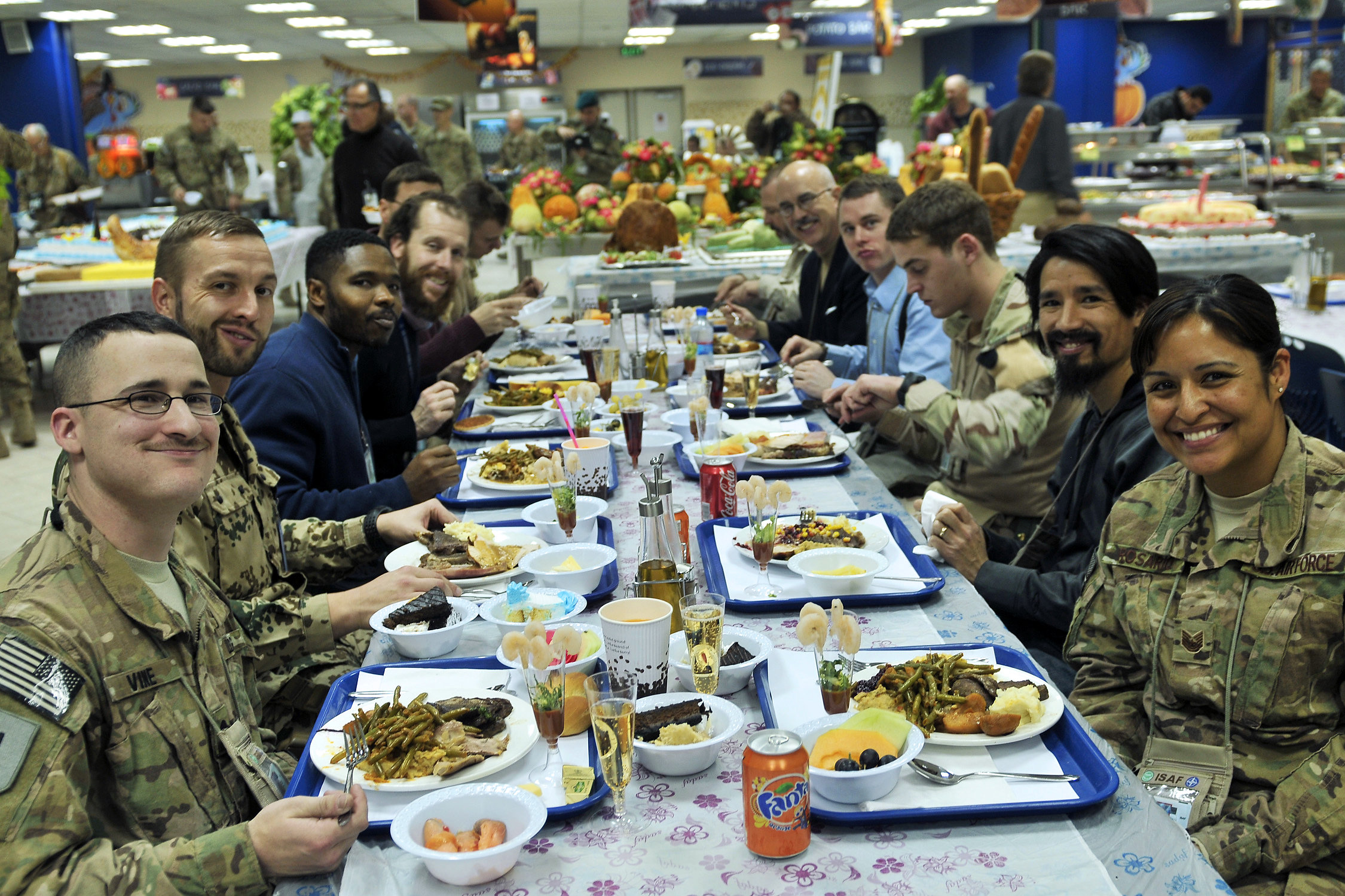 smiling soldiers with guts