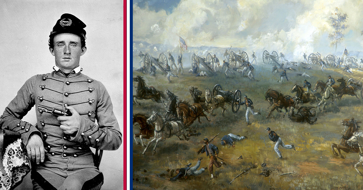 Their first battle: George A. Custer charges into Manassas