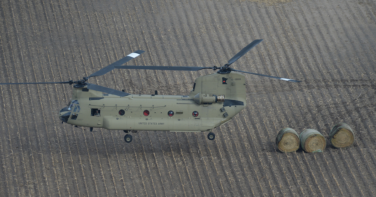 The National Guard just delivered hay to a feedlot in Nebraska