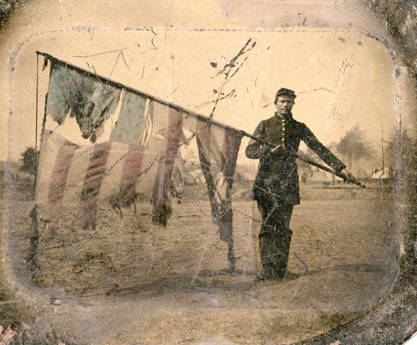 one of the civil war flag bearers