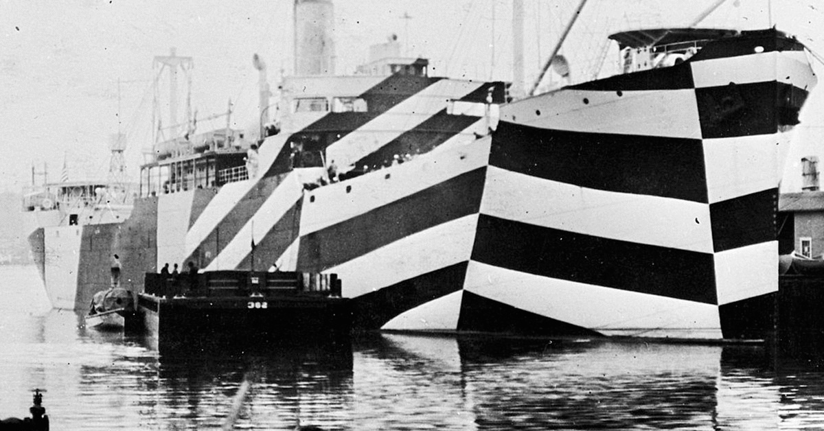 World War II ‘Dazzle Ships’ were painted to attract enemy subs