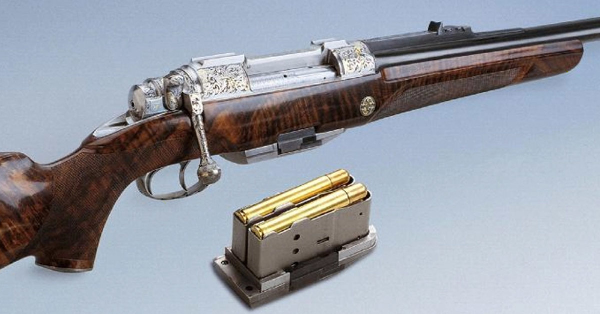 Check out this crazy double-barreled bolt action rifle