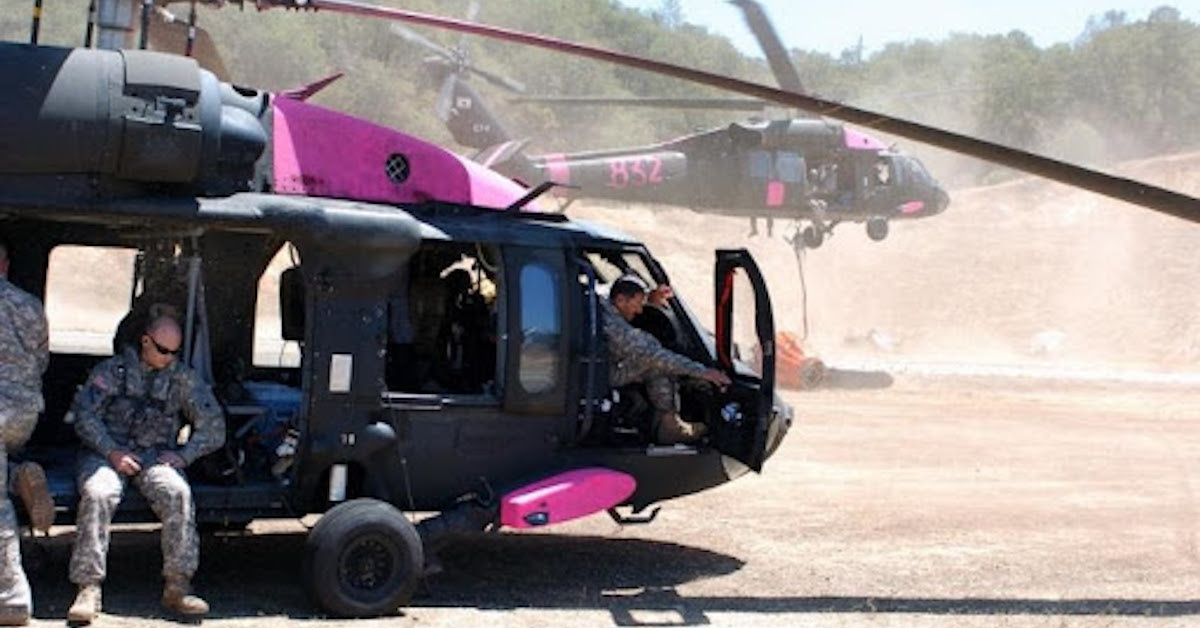 The reason these military helicopters are painted pink